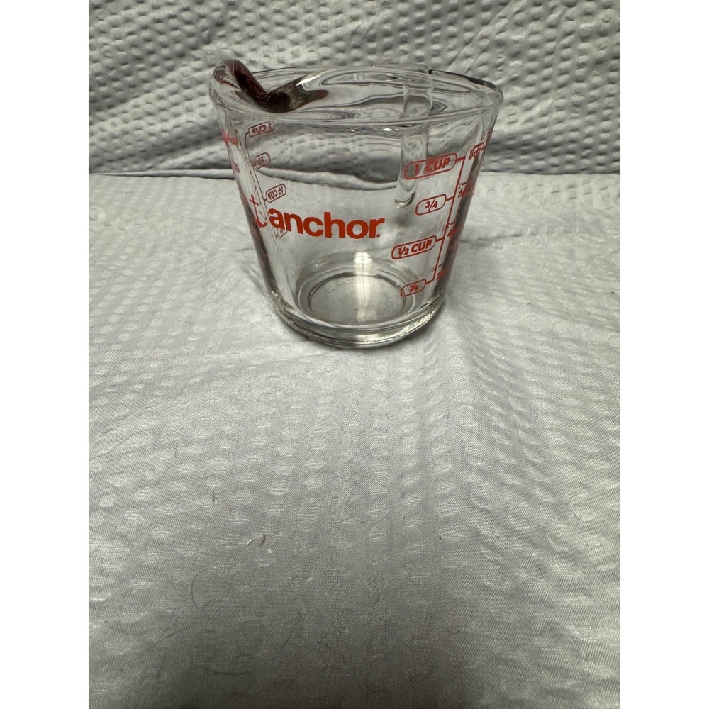 Anchor Hocking‎ Glass Measuring Cup 8oz 1 Cup 1/2 Pint Red Lettering